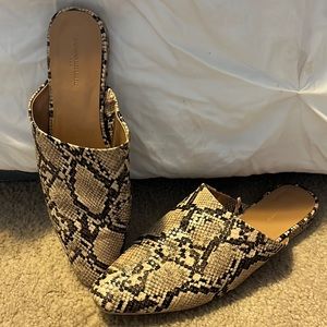 Snake print slip on shoe